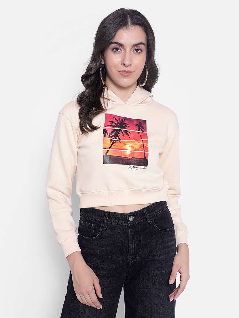 women's front print sweatshirt