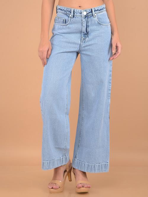 women's plain straight fit jeans - 20189880 - Standard Image - 0