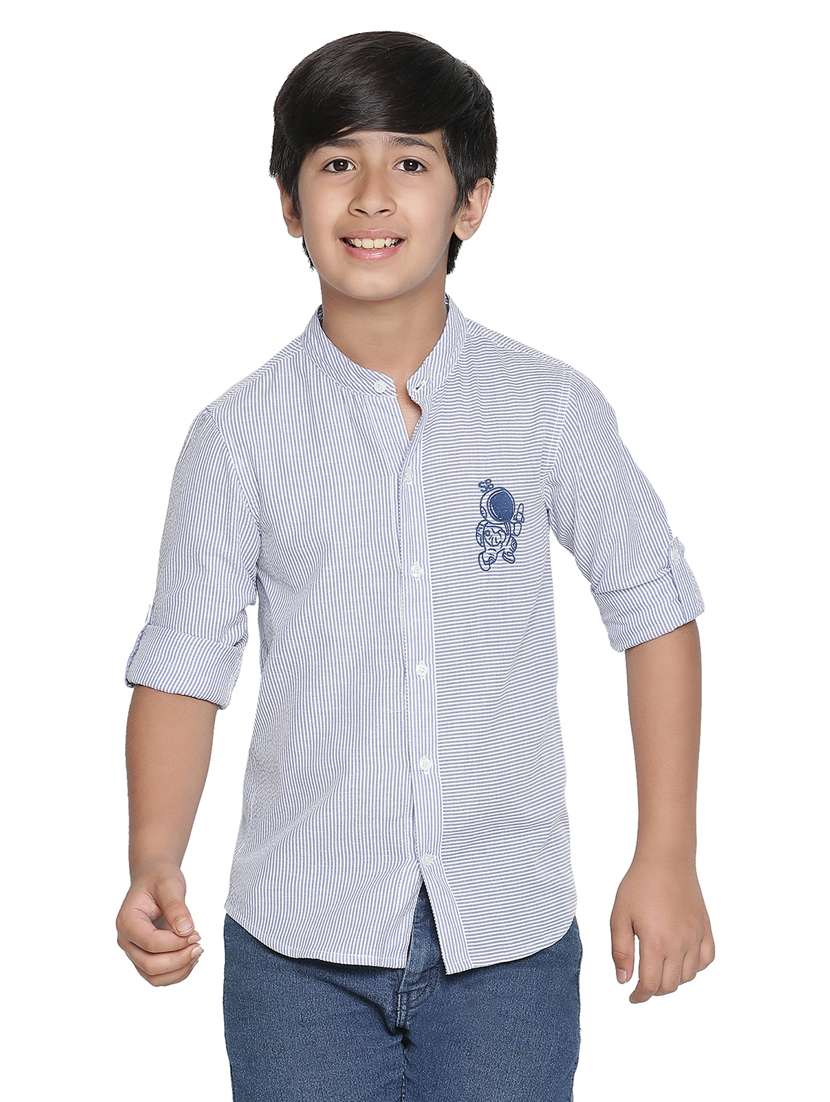 boys blue stripes shirts