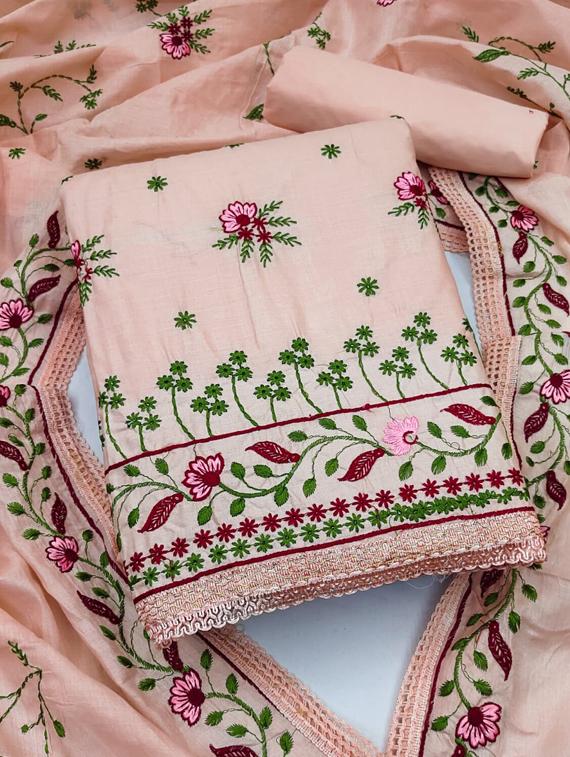 embroidered unstitched suit set - 20193391 -  Zoom Image - 0