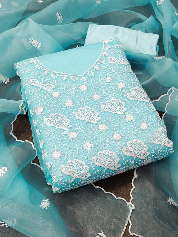 embroidered unstitched suit set - 20193495 -  Zoom Image - 0