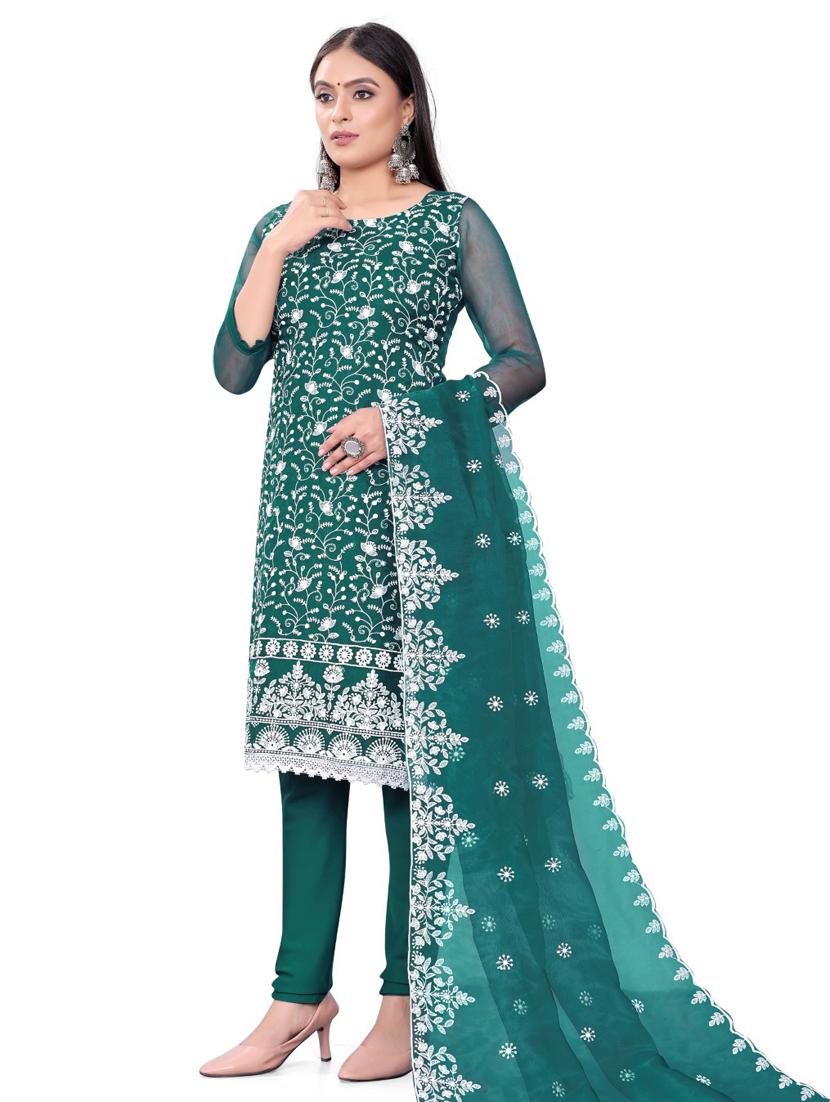 embroidered unstitched salwar suit set - 20193515 -  Zoom Image - 0