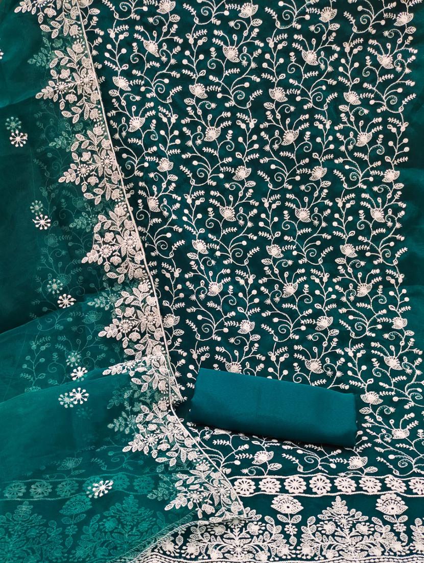 embroidered unstitched salwar suit set - 20193515 - Standard Image - 3