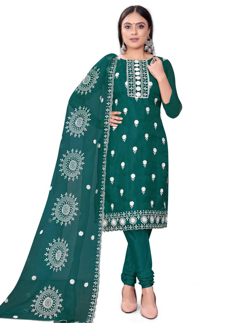 embroidered unstitched salwar suit set - 20193533 - Zoom Image - 0