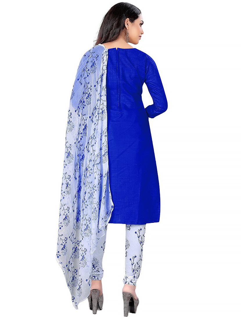 printed unstitched churidaar suit set - 20193859 - Standard Image - 3