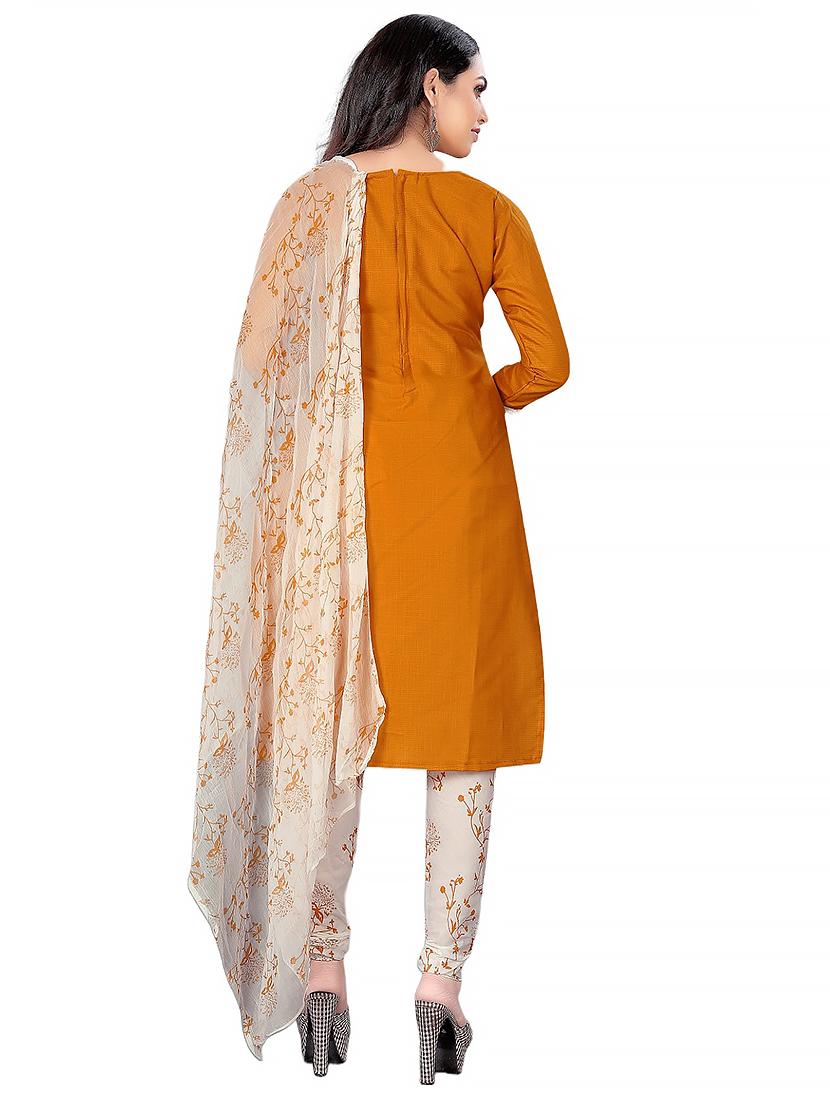 printed unstitched churidaar suit set - 20193862 - Standard Image - 3
