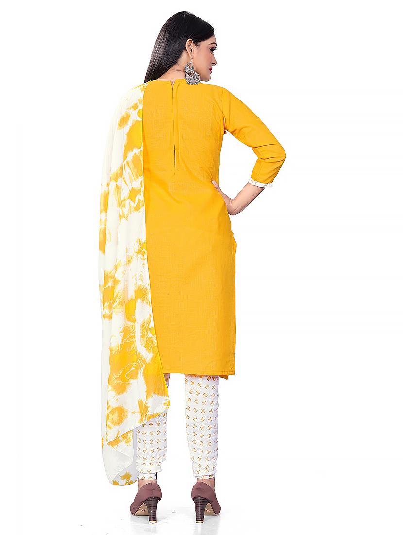 printed unstitched churidaar suit set - 20193957 - Standard Image - 3