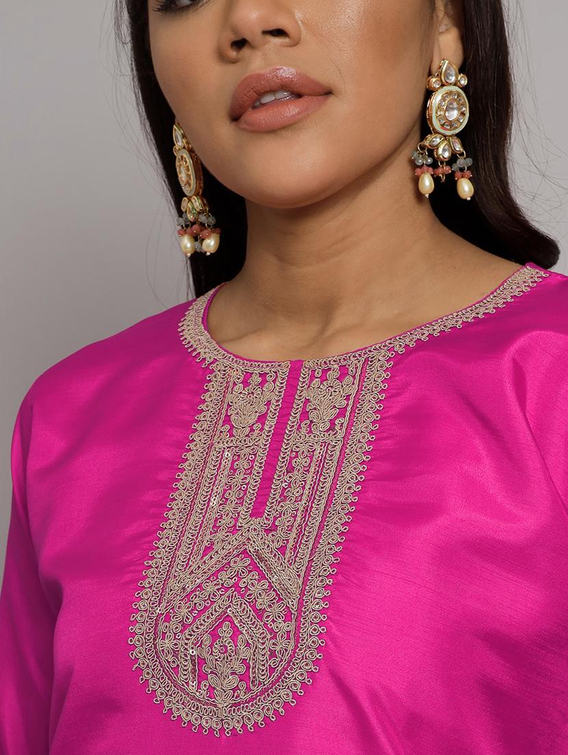 women three quarter sleeve kurta pant with dupatta set - 20194150 - Standard Image - 5