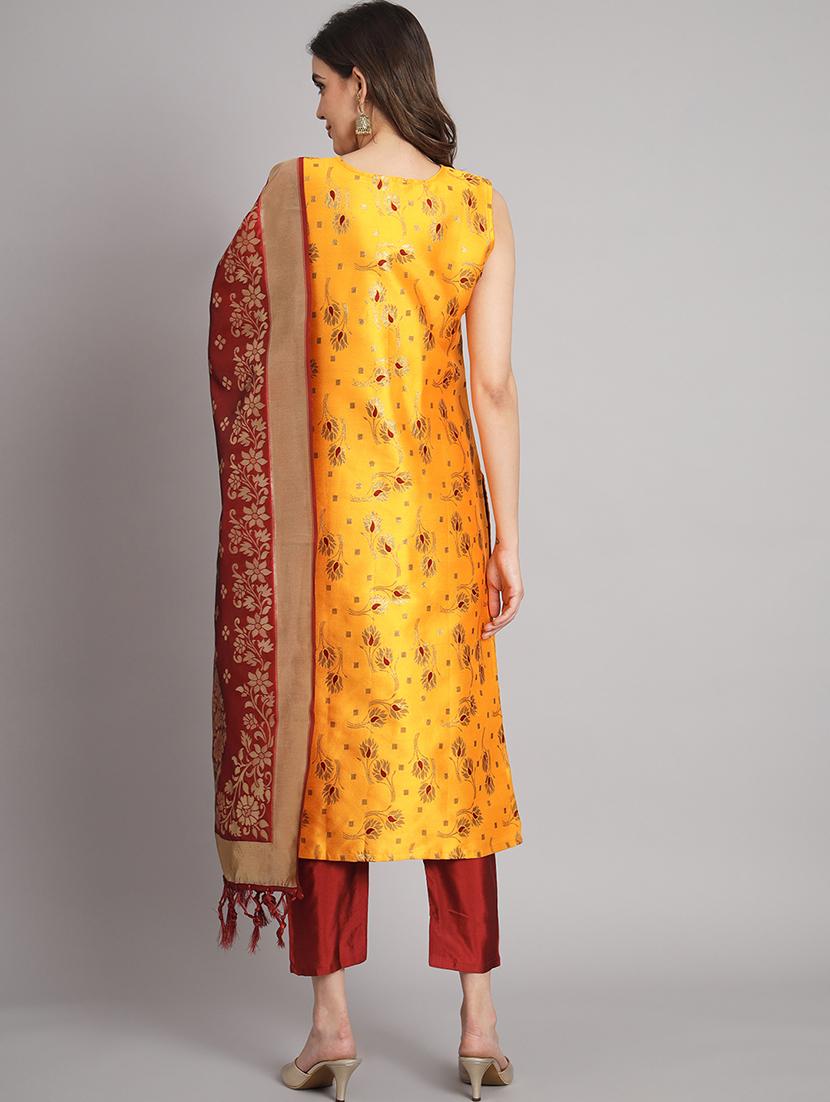 yellow kurta pant set with dupatta - 20194155 - Standard Image - 3
