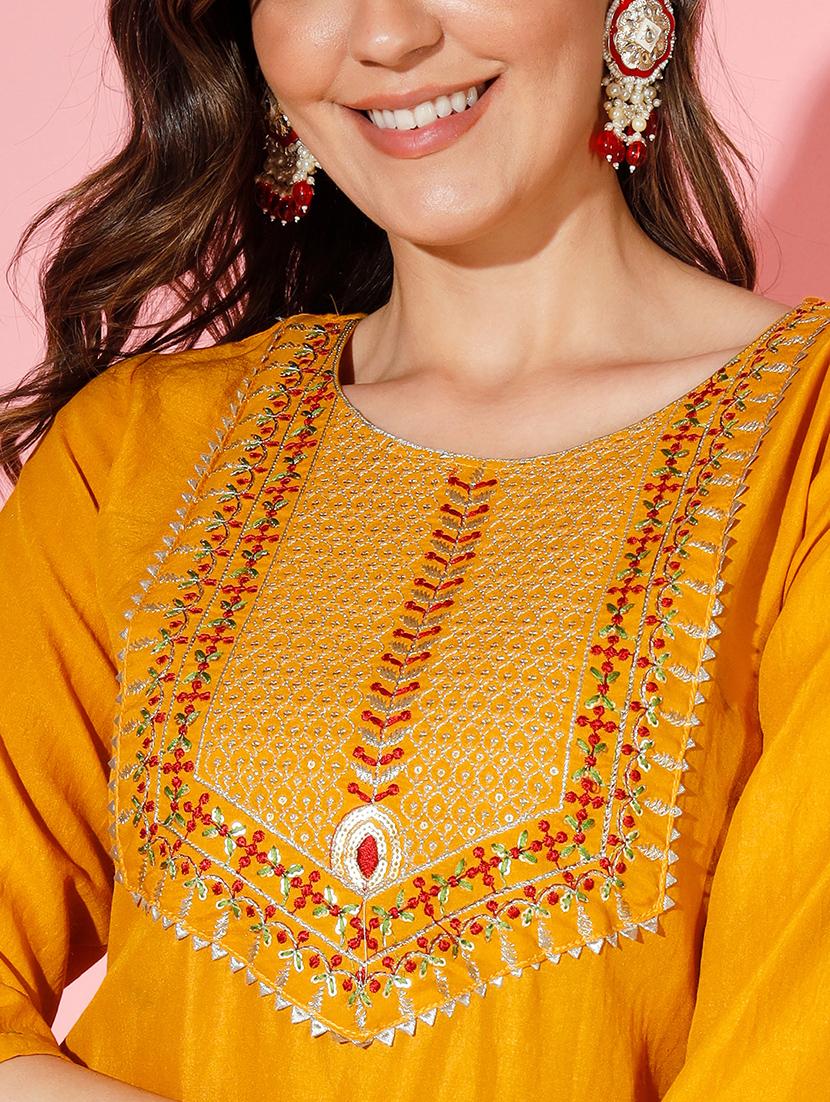 embroidered kurta pant set with dupatta - 20194162 - Standard Image - 5