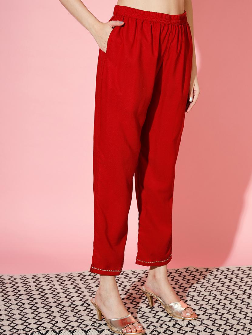 red kurta pant set with dupatta - 20194166 - Standard Image - 3