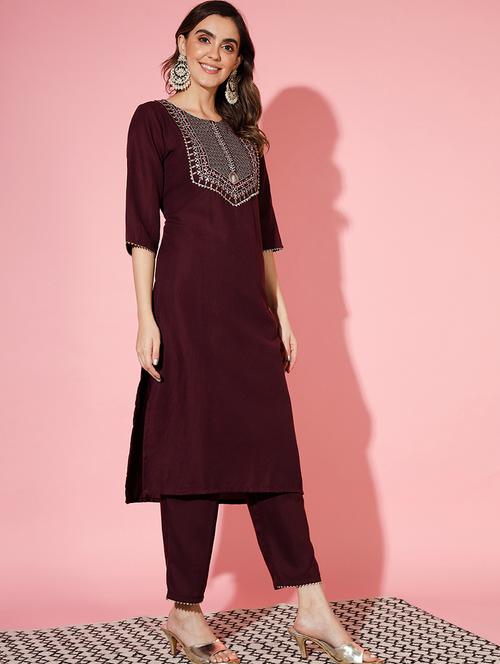 purple kurta pant set with dupatta - 20194168 -  Standard Image - 0