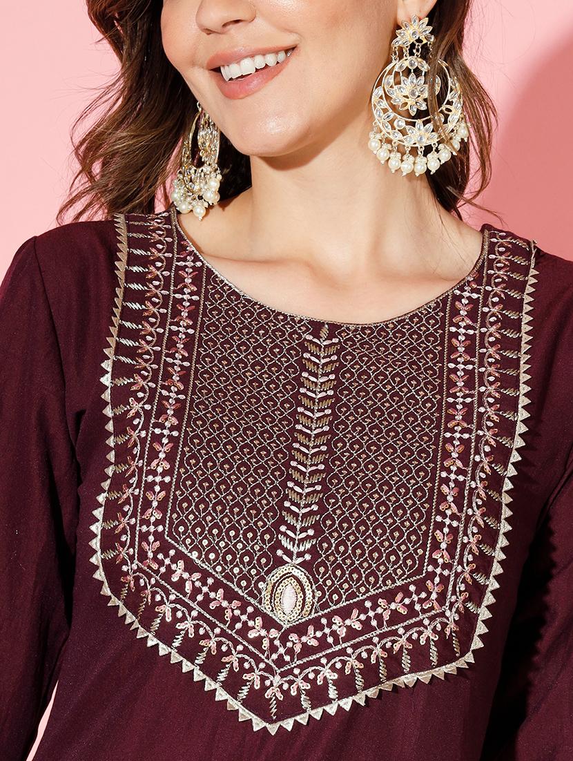 purple kurta pant set with dupatta - 20194168 - Standard Image - 5