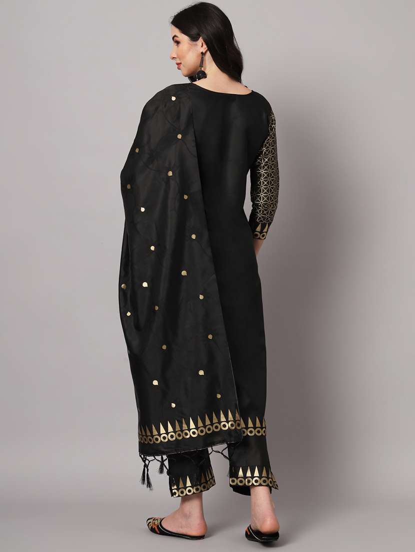 women three quarter sleeve kurta pant with dupatta set - 20194196 -  Standard Image - 3
