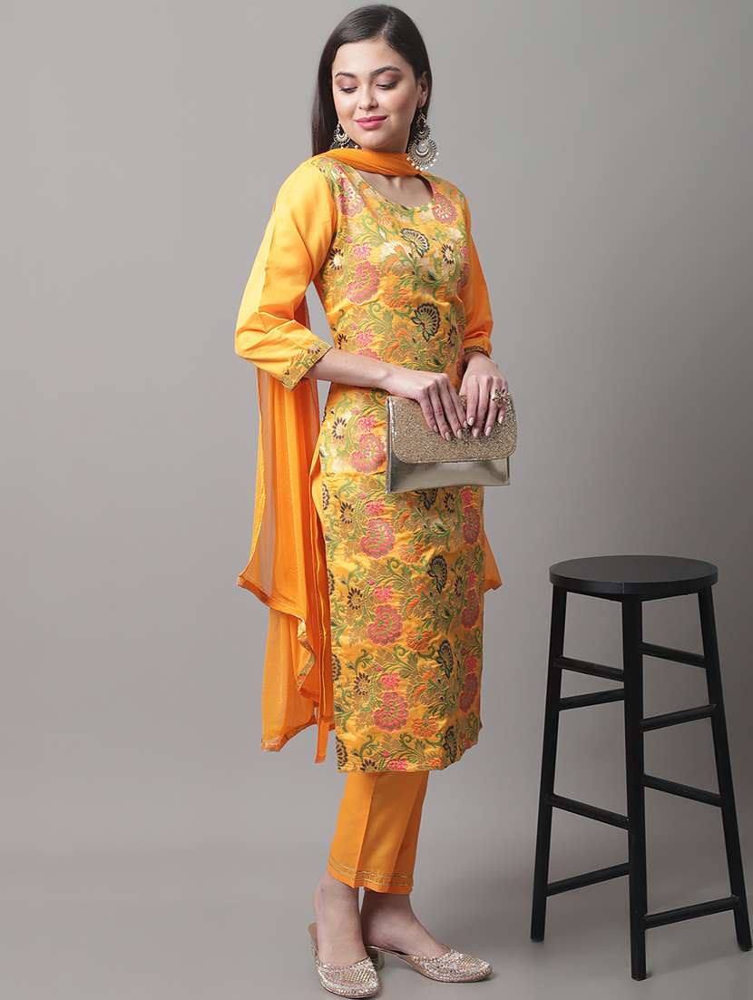yellow kurta pant set with dupatta - 20194210 -  Standard Image - 3