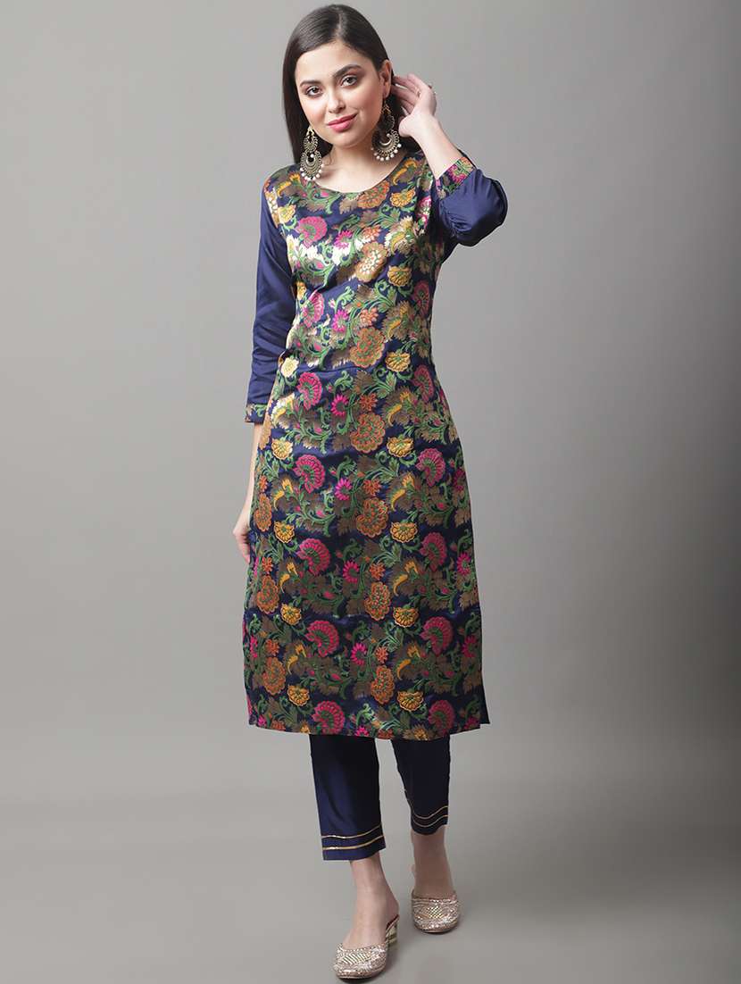 women three quarter sleeve kurta pant with dupatta set - 20194212 -  Standard Image - 3