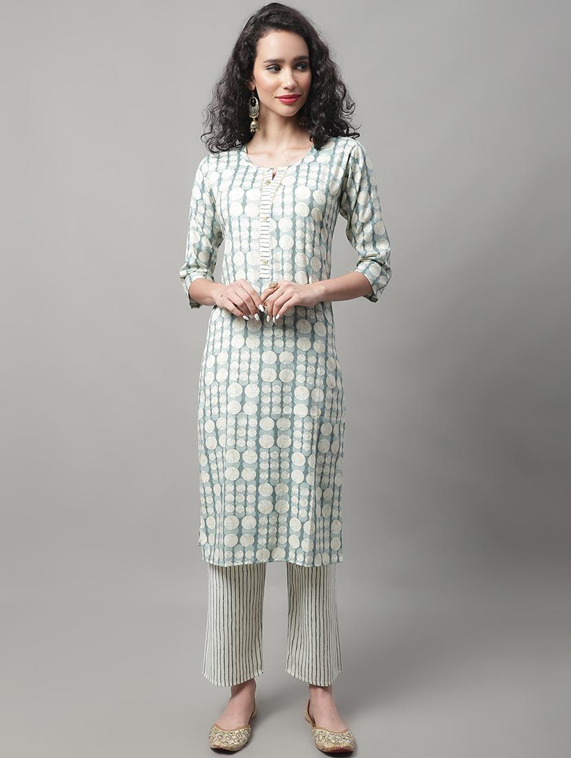 blue viscose kurta pant  set - 20194271 -  Zoom Image - 0