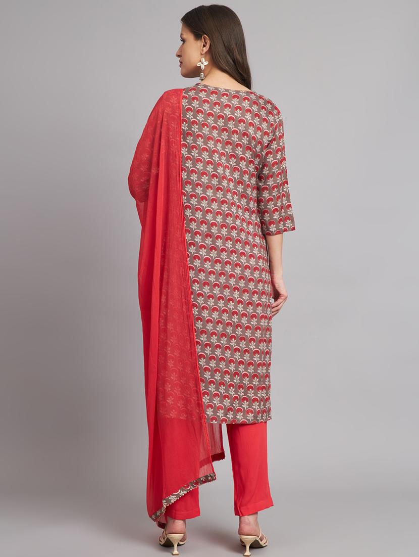 printed kurta pant set with dupatta - 20194315 - Standard Image - 3