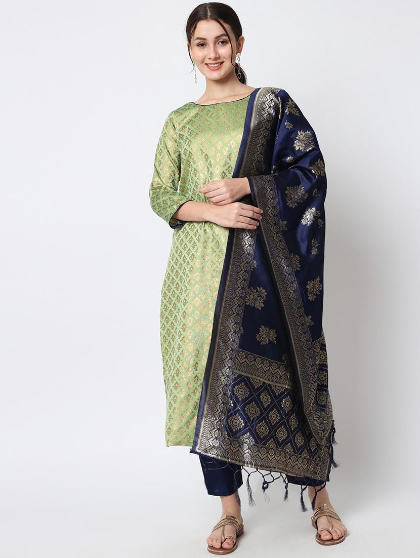 women three quarter sleeve kurta pant with dupatta set - 20194341 -  Zoom Image - 0