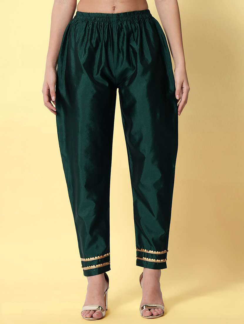 women bottle green sleeveless kurta pant with dupatta set - 20194344 -  Standard Image - 3