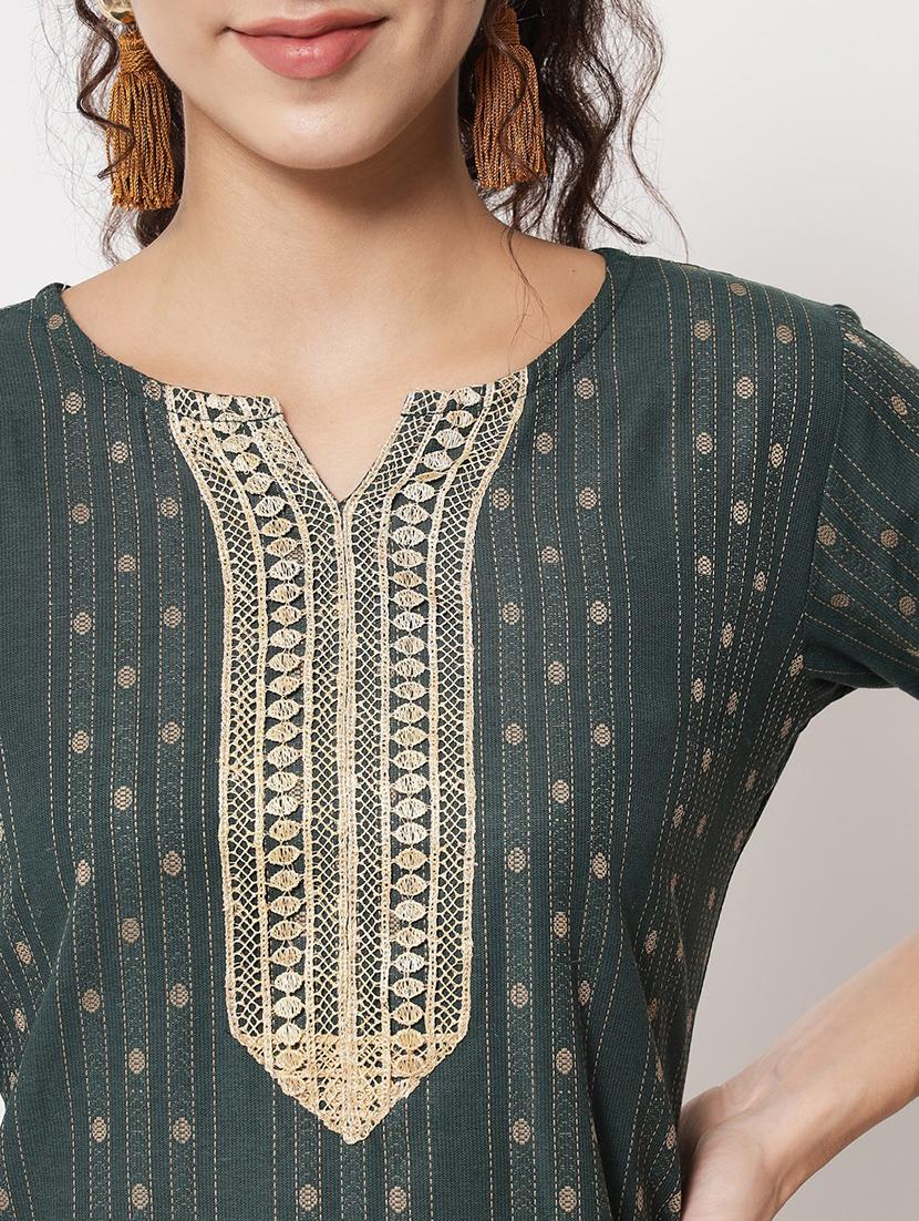green kurta pant set with dupatta - 20194385 - Standard Image - 3