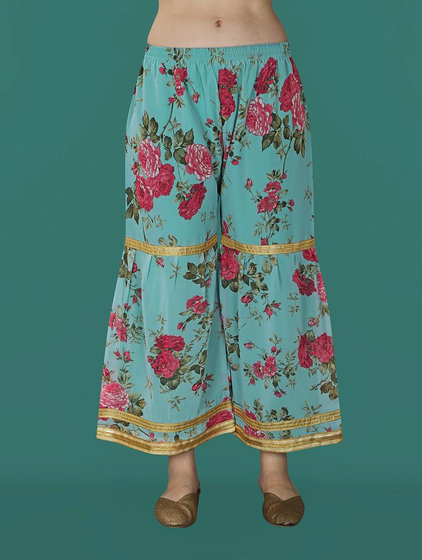 floral printed kurta sharara set with dupatta - 20194408 - Standard Image - 3