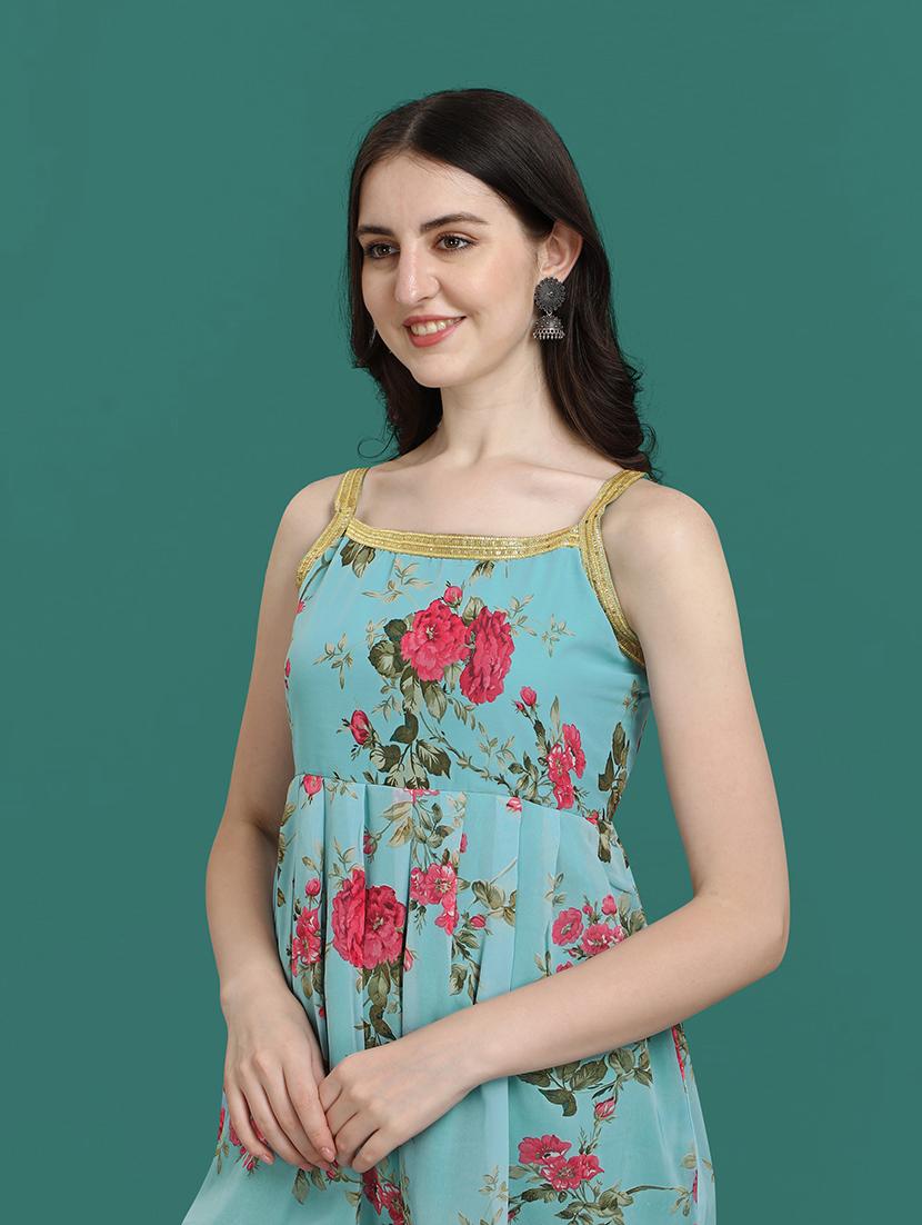 floral printed kurta sharara set with dupatta - 20194408 - Standard Image - 5