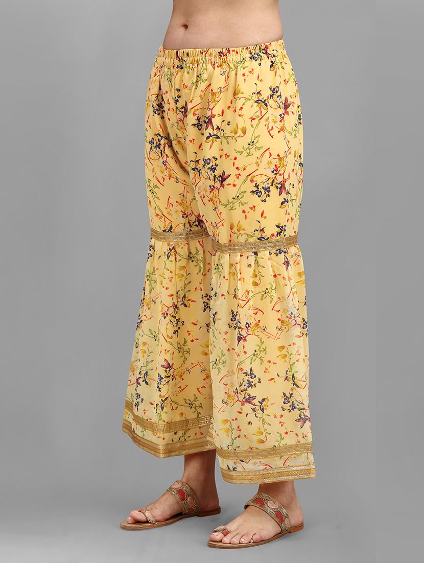 floral printed kurta sharara set with dupatta - 20194409 - Standard Image - 3