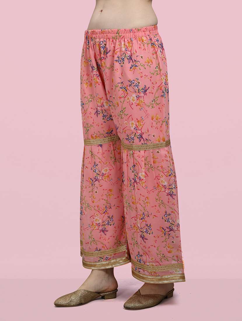 women pink kurta sharara set with dupatta set - 20194411 -  Standard Image - 3