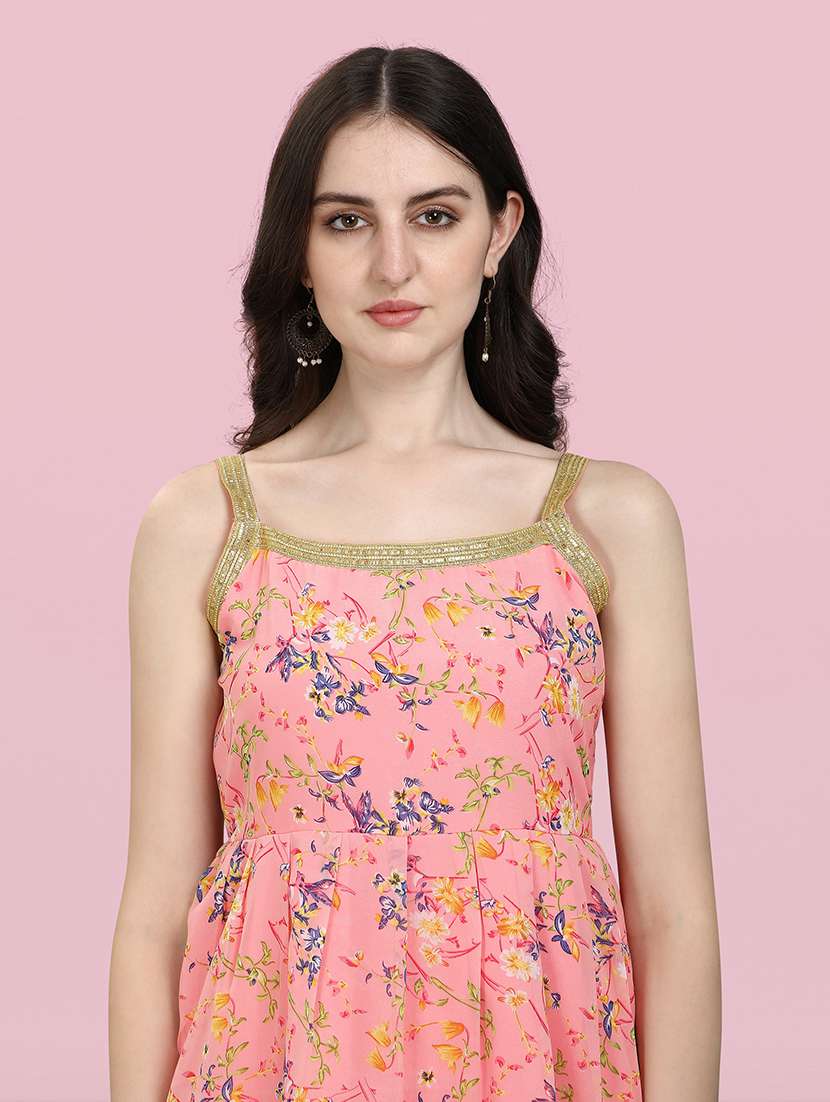 women pink kurta sharara set with dupatta set - 20194411 -  Standard Image - 5