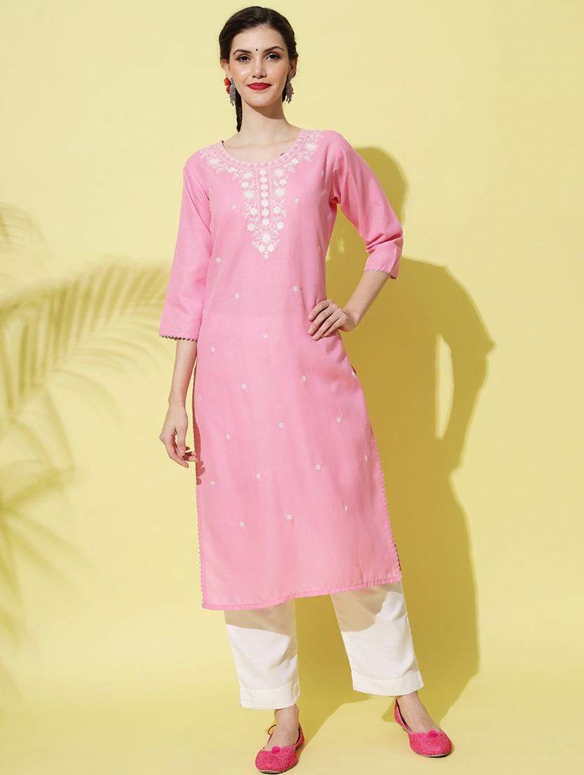 embroidered kurta pant set  - 20194422 -  Zoom Image - 0