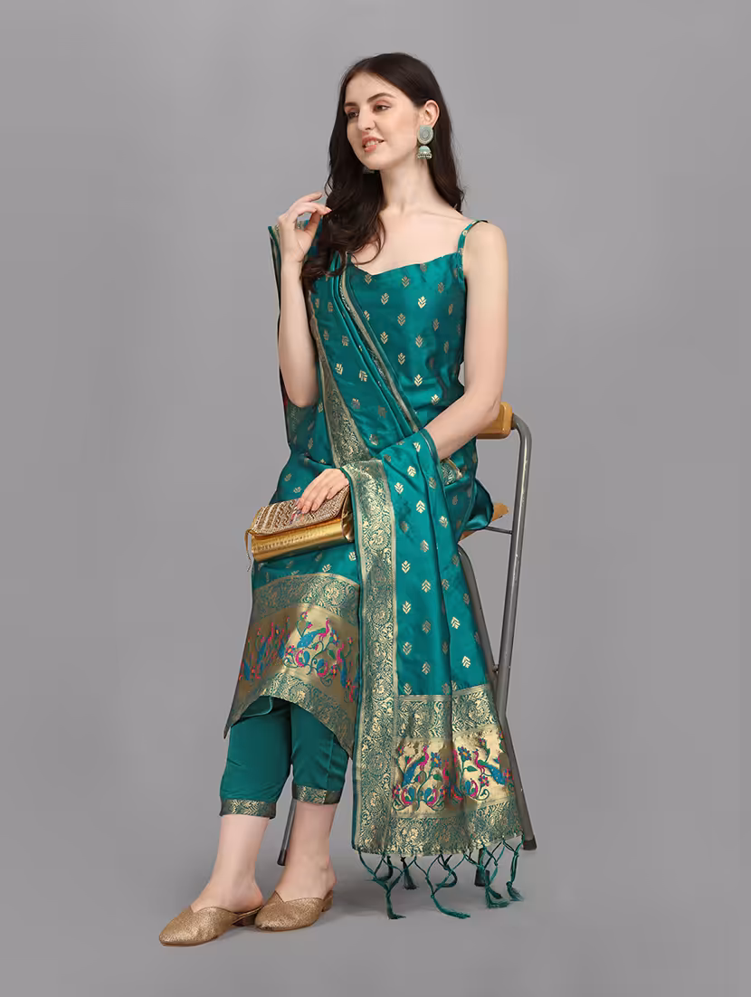 self design kurta pant set with dupatta - 20194448 - Standard Image - 3