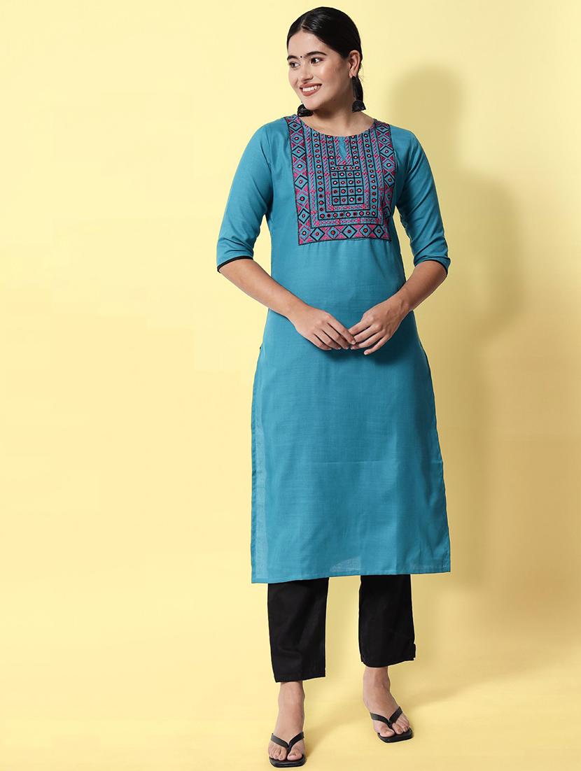 embroidered kurta pant set - 20194496 - Zoom Image - 0