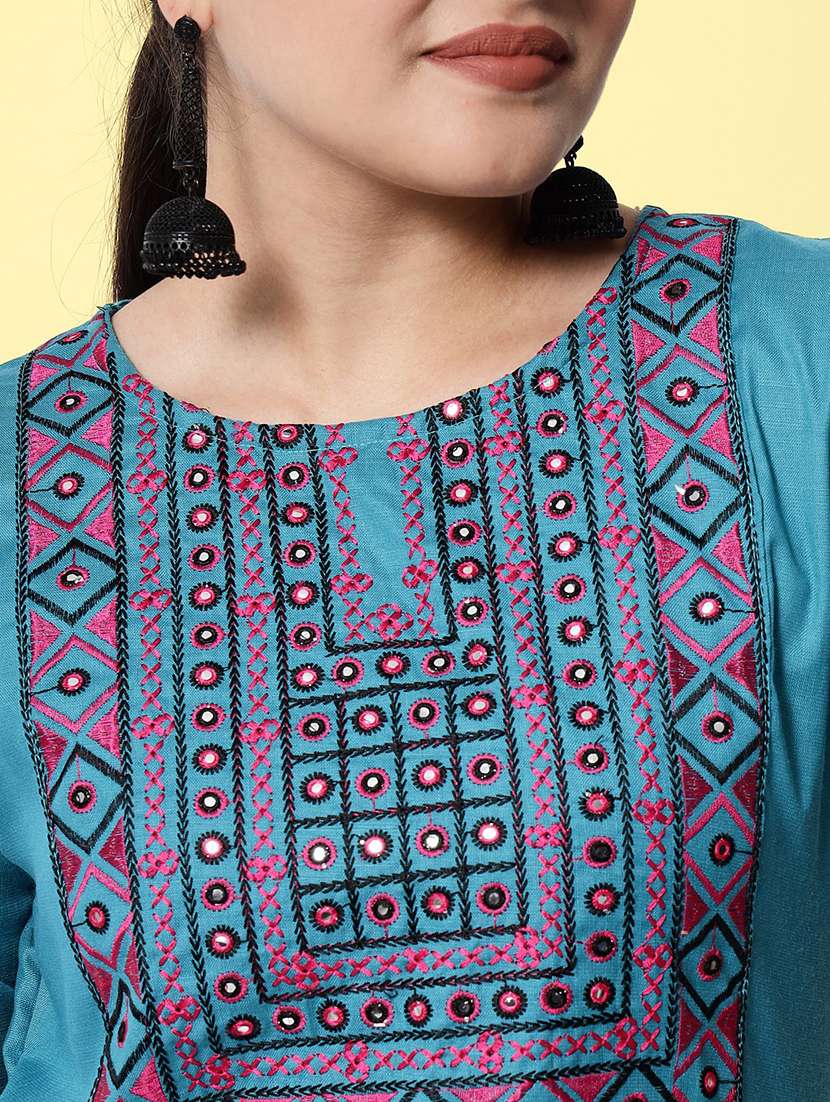 embroidered kurta pant set - 20194496 - Standard Image - 5
