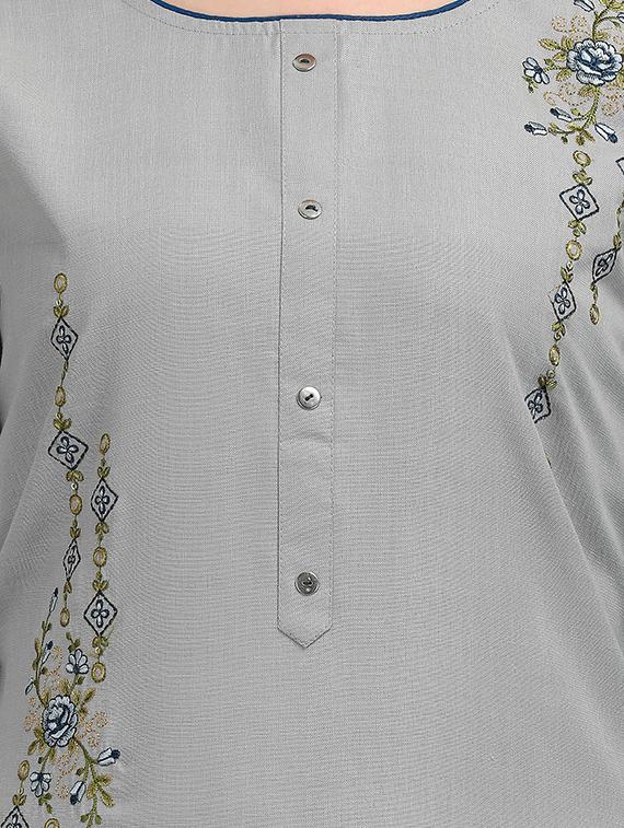 embroidered kurta pant set with dupatta - 20194507 - Standard Image - 3