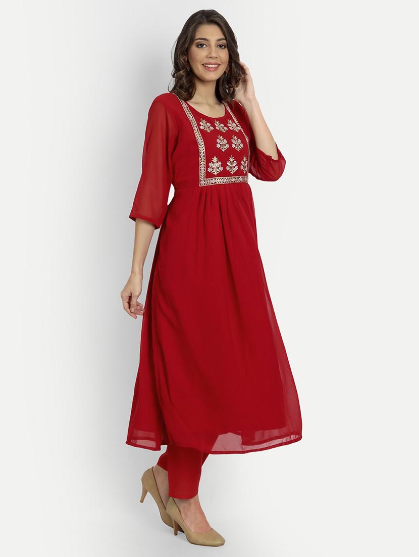 embroidered kurta pant set with dupatta - 20194523 - Zoom Image - 0