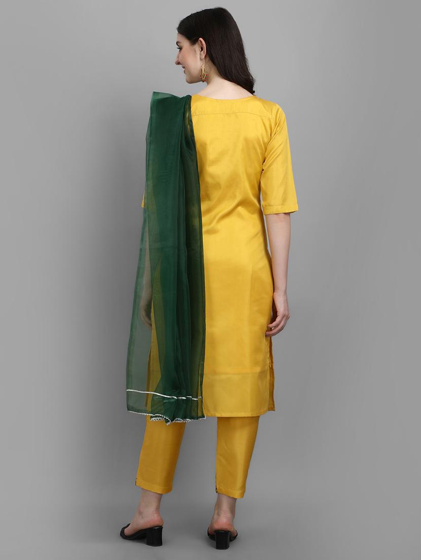 embroidered kurta pant set with dupatta - 20194538 - Standard Image - 3