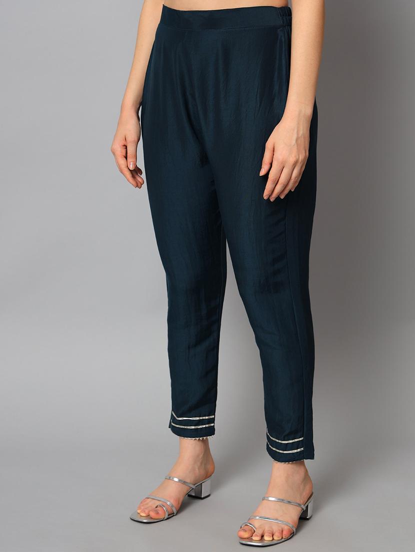 navy blue round neck kurta pant set with dupatta - 20195105 - Standard Image - 3
