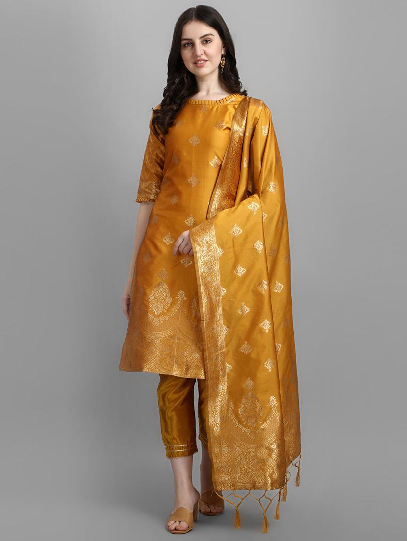 self design kurta pant set with dupatta   - 20195176 -  Zoom Image - 0