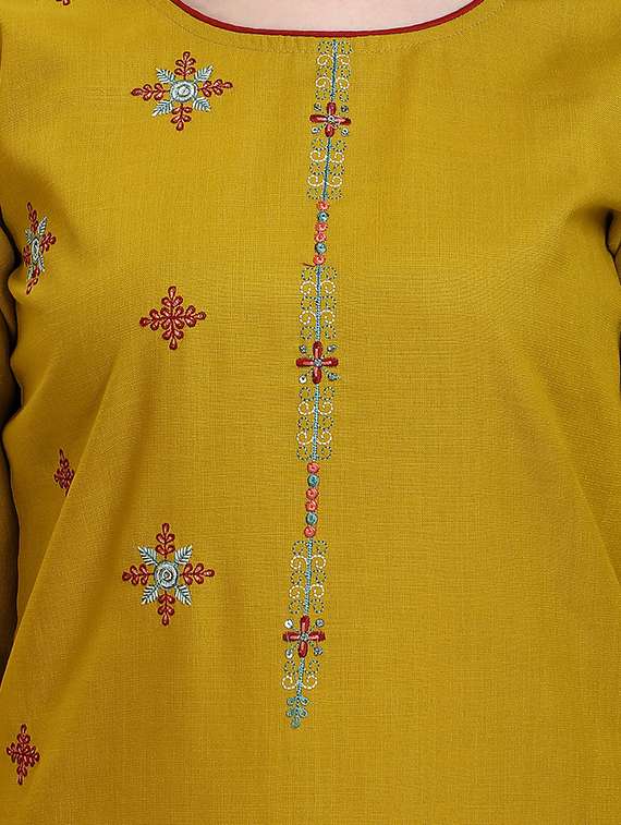 embroidered kurta pant set with dupatta - 20195204 - Standard Image - 3
