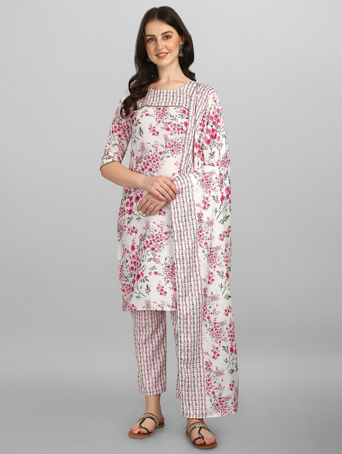printed kurta pant set with dupatta   - 20195217 -  Zoom Image - 0