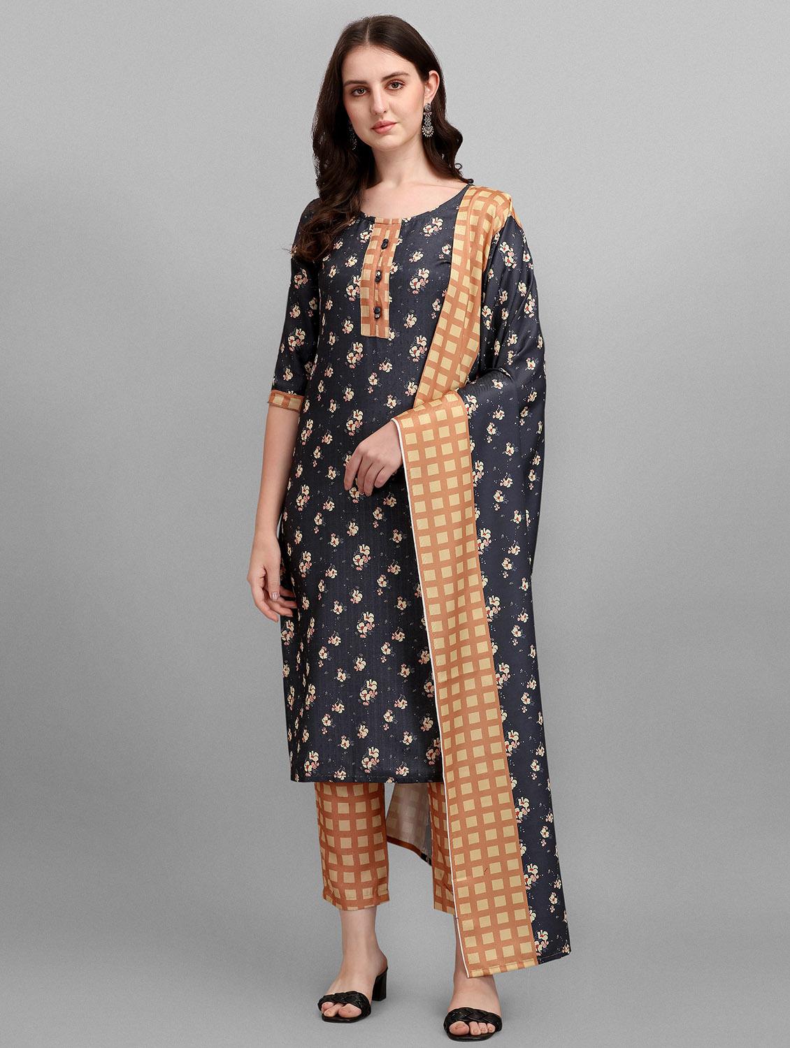 printed kurta pant set with dupatta - 20195220 - Zoom Image - 0