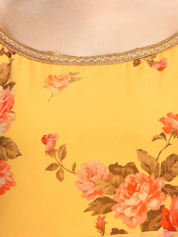 floral printed kurta sharara set with dupatta - 20195221 - Standard Image - 3