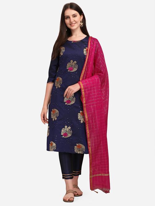 self design kurta pant set with dupatta - 20195282 - Standard Image - 0