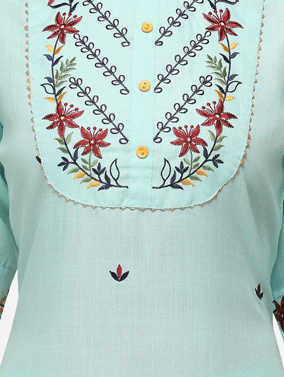 embroidered kurta pant set - 20195294 - Standard Image - 3