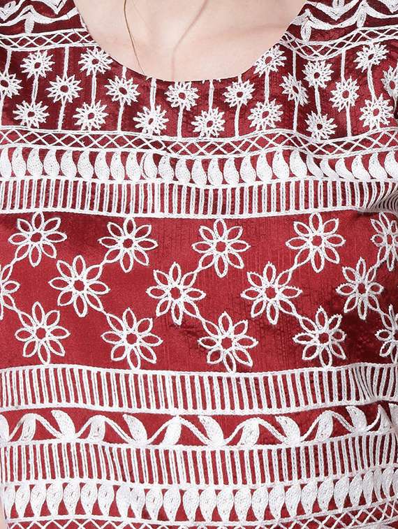 embroidered kurta pant set with dupatta   - 20195327 -  Standard Image - 3