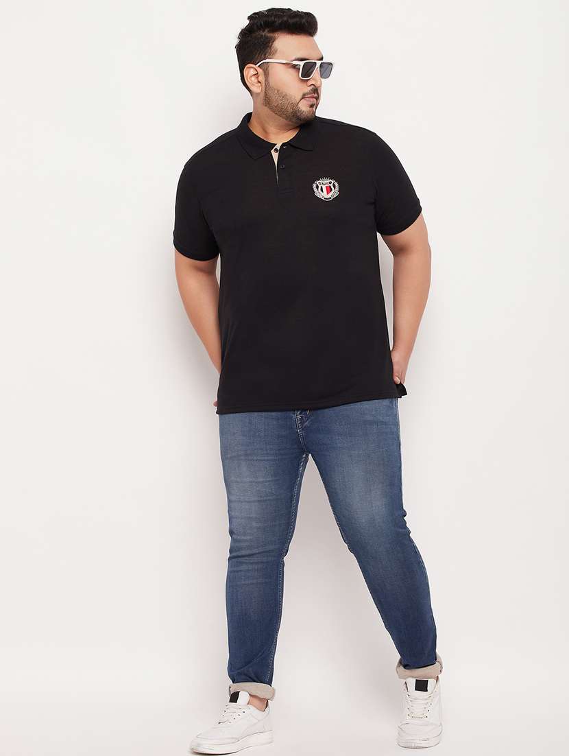 polo neck solid polo t-shirt - 20195399 -  Standard Image - 3