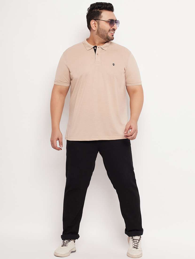 men polo neck solid plain t-shirt - 20195411 -  Standard Image - 3