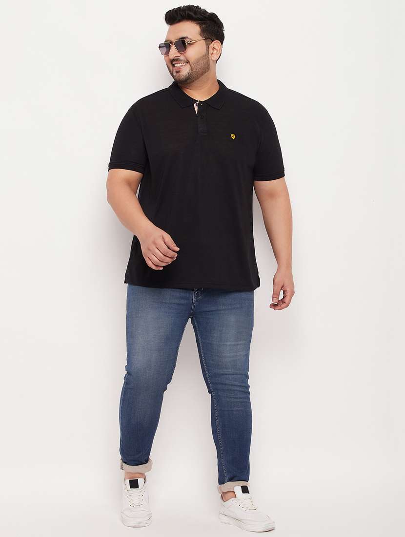 polo neck solid polo t-shirt - 20195412 -  Standard Image - 3