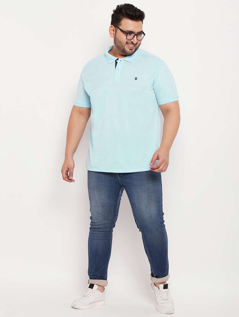 polo neck solid polo t-shirt - 20195413 -  Standard Image - 3